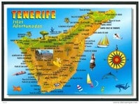 carte Tenerife décorative illustrations