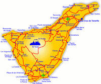 Carte de Ténérife simple avec le massif d'El Teide