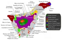 carte Tenerife parc national naturel et les réserves naturelles