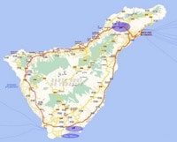 Carte routière Tenerife routes autoroutes