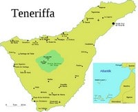 Carte de Ténérife simple avec le parc national del Teide et les points culminants