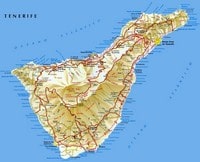 Carte Tenerife villes villages routes autoroutes Pico Del Teide