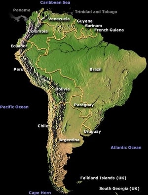 carte Amérique du Sud