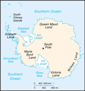 Carte du Pôle Sud.