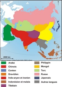 carte langues Asie