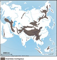 carte relief en Asie