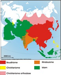 carte religions en Asie