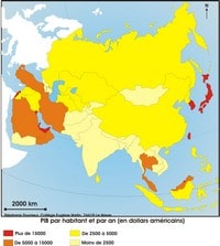Carte des revenus en Asie