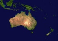 Carte de l'Océanie photo satellite
