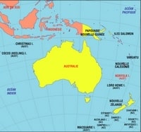 Carte des pays de l'Océanie
