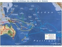 Carte de l'Océanie avec les anciennes migrations