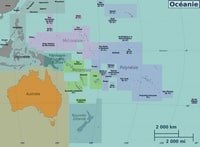 Carte Océanie pays regroupements îles