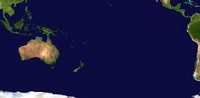 Carte de l'Océanie photo satellite avec l'océan Pacifique