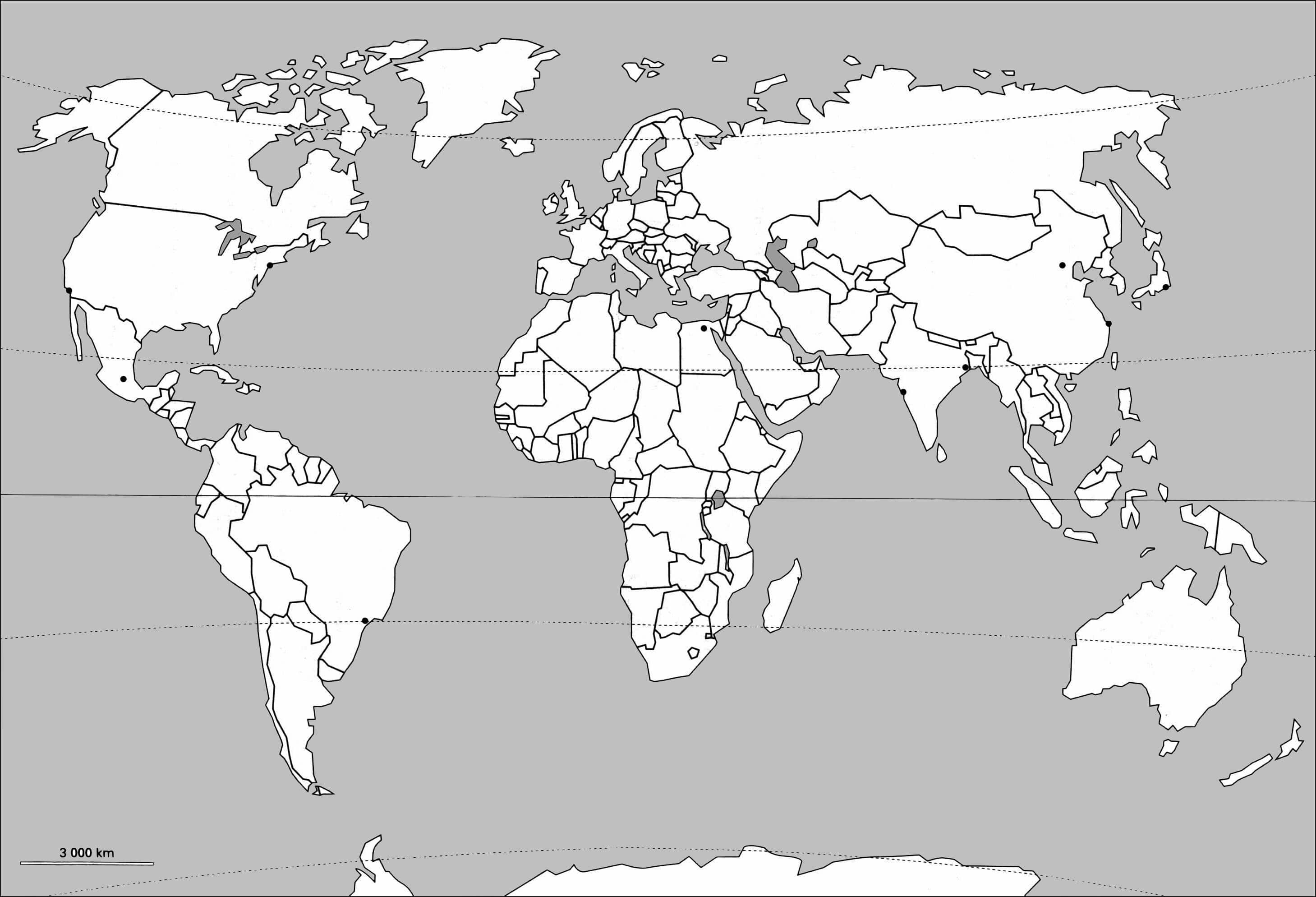 carte géographique vierge à imprimer