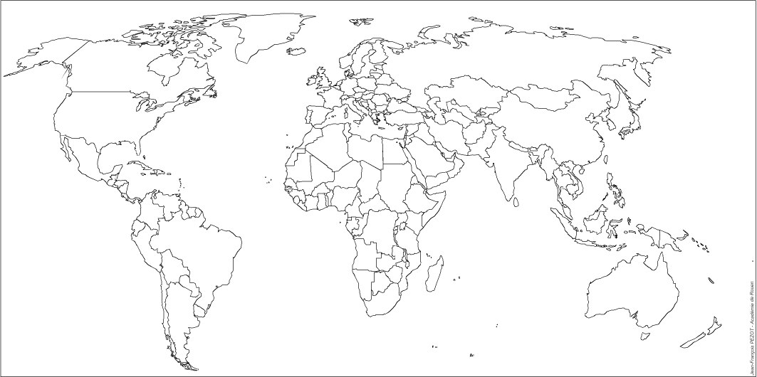 carte géographique vierge à imprimer