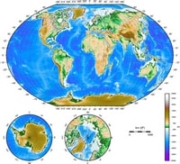 Carte topographique du monde