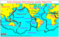 Carte des volcans du monde