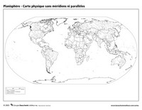 Carte physique du monde