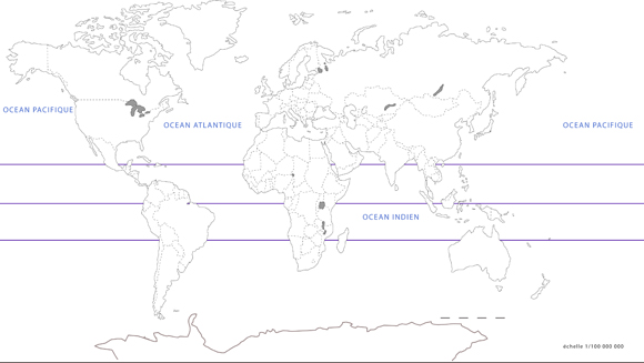 carte du monde vierge lacs oceans