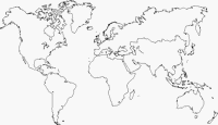 Carte du monde vierge sans les frontières des pays