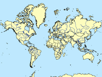 Carte du monde avec les fleuves