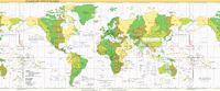 Carte du monde avec les fuseaux horaires et le décalage horaire