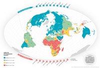 Carte du monde avec l'IDH l'indice de développement humain en 2017