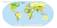 Carte du monde avec les noms originaux de chaque pays