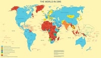 carte du monde politique 1945 pays membres Nations Unies