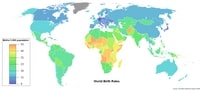 carte du monde taux de natalité en 2008