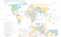carte du monde noms originaux des pays (endonymes)