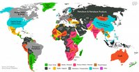 Carte du monde avec le produit le plus exporté pour chaque pays