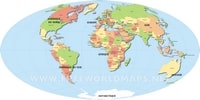 Grande carte du monde simple