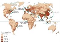 carte densité de la population mondiale