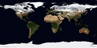Carte du monde satellite avec la neige