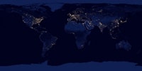 Carte du monde satellite photo de nuit