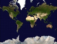 carte du monde satellite projection Mercator
