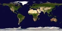 Carte du monde satellite avec la topographie