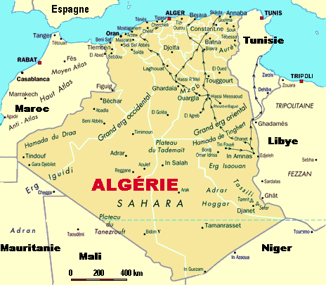 algerie carte des pays