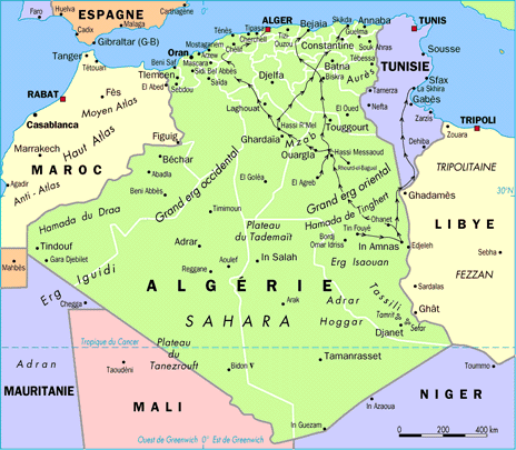 algerie carte monde