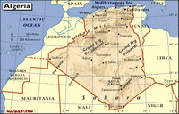 Carte du relief de l'Algérie.