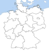 Carte Allemagne blanche Länder régions