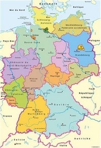 Carte de l'Allemagne avec les régions