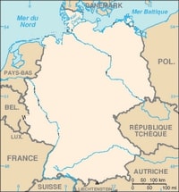 Carte Allemagne vierge fleuve