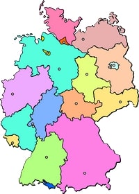 carte Allemagne vierge Länder couleur