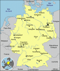 Carte de l'Allemagne avec les villes