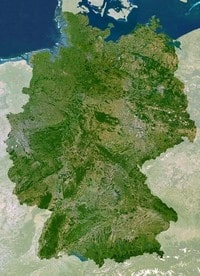 Carte de l'Allemagne photo satellite