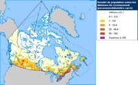 carte densité de population du Canada