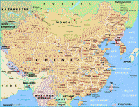 Carte de la Chine avec les fleuves