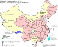 Carte de la Chine administrative avec les provinces et les régions autonomes